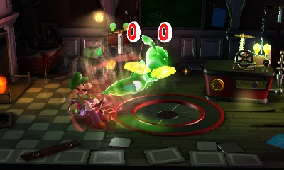 Luigi catching a Greenie