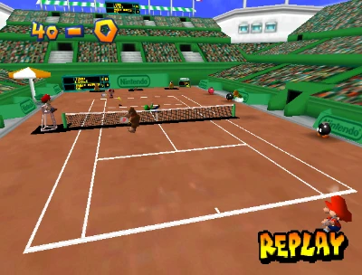 A doubles match on the clay court