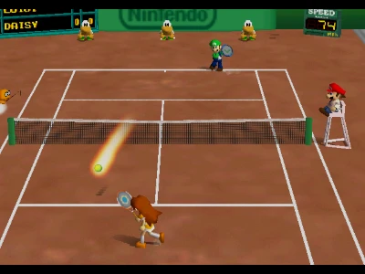 Top Spin in Mario Tennis 64
