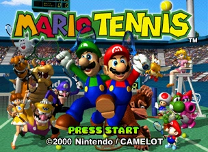 Mario Tennis 64 title screen