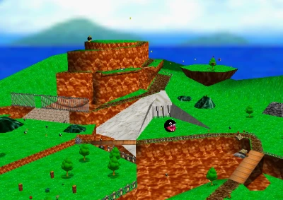 Bob-omb Battlefield screenshot from Super Mario 64