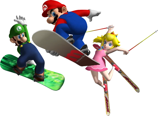 Mario, Luigi, and Princess Peach SSX on Tour group artwork