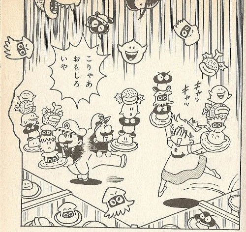 Manga panel showing the stacking mechanic