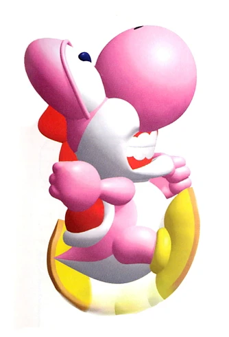 Pink Yoshi flutter-jumping