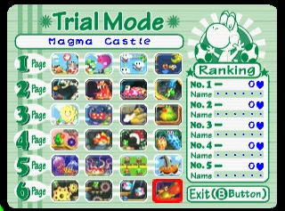 Trial Mode stage-selection screen