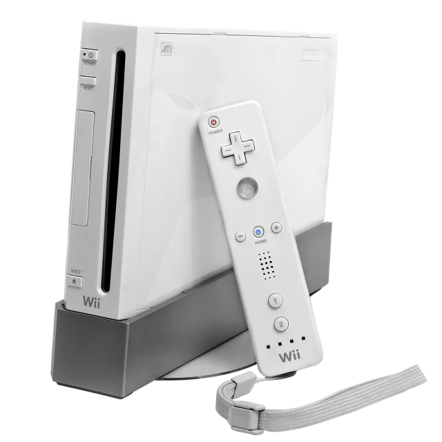The original white Nintendo Wii console