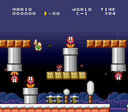 World C-1 in the Super Mario All-Stars version