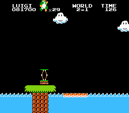 World 2-1 in the original Famicom Disk System release